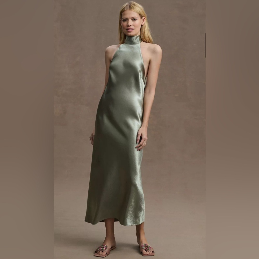 Sachin and Babi Moss Green Dress